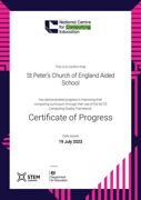 Certificate of Progress