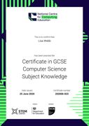 Gcse computer science subject knowledge certificate 202006 833