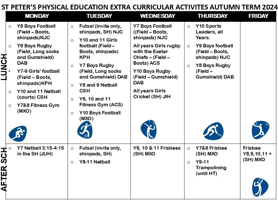 Extra Curricular Autumn 2024